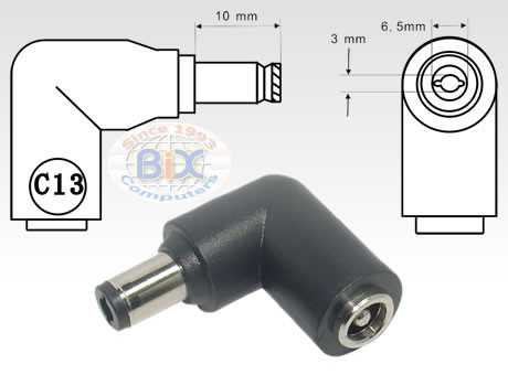 C13 Dc Power Connector Tip 6 5 X 3 0mm Male Plug With 5 5 X 2 5mm Female Jack